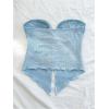 imageSOLY HUX Womens Tube Top Twist Split Hem Strapless Sleeveless Asymmetrical Going Out Crop TopsPure Blue