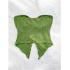 imageSOLY HUX Womens Tube Top Twist Split Hem Strapless Sleeveless Asymmetrical Going Out Crop TopsPure Green