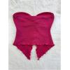 imageSOLY HUX Womens Tube Top Twist Split Hem Strapless Sleeveless Asymmetrical Going Out Crop TopsPure Hotpink