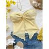 imageSOLY HUX Womens Tube Top Twist Split Hem Strapless Sleeveless Asymmetrical Going Out Crop TopsPure Yellow