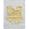 imageSOLY HUX Womens Tube Top Twist Split Hem Strapless Sleeveless Asymmetrical Going Out Crop TopsPure Yellow