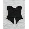 imageSOLY HUX Womens Tube Top Twist Split Hem Strapless Sleeveless Asymmetrical Going Out Crop TopsSolid Black