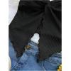 imageSOLY HUX Womens Tube Top Twist Split Hem Strapless Sleeveless Asymmetrical Going Out Crop TopsSolid Black