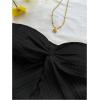 imageSOLY HUX Womens Tube Top Twist Split Hem Strapless Sleeveless Asymmetrical Going Out Crop TopsSolid Black