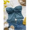 imageSOLY HUX Womens Tube Top Twist Split Hem Strapless Sleeveless Asymmetrical Going Out Crop TopsSolid Blue