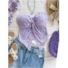 imageSOLY HUX Womens Tube Top Twist Split Hem Strapless Sleeveless Asymmetrical Going Out Crop TopsSolid Dusty Purple