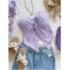 imageSOLY HUX Womens Tube Top Twist Split Hem Strapless Sleeveless Asymmetrical Going Out Crop TopsSolid Dusty Purple