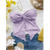 imageSOLY HUX Womens Tube Top Twist Split Hem Strapless Sleeveless Asymmetrical Going Out Crop TopsSolid Purple