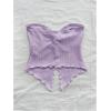 imageSOLY HUX Womens Tube Top Twist Split Hem Strapless Sleeveless Asymmetrical Going Out Crop TopsSolid Purple