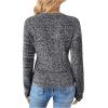 imageSOLY HUX Womens V Neck Long Sleeve Off Shoulder Sweaters Criss Cross Wrap Ruched Pullover Fall TopsBlack and White