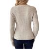 imageSOLY HUX Womens V Neck Long Sleeve Off Shoulder Sweaters Criss Cross Wrap Ruched Pullover Fall TopsPlain Apricot