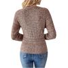 imageSOLY HUX Womens V Neck Long Sleeve Off Shoulder Sweaters Criss Cross Wrap Ruched Pullover Fall TopsPlain Brown