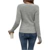 imageSOLY HUX Womens V Neck Long Sleeve Off Shoulder Sweaters Criss Cross Wrap Ruched Pullover Fall TopsPlain Grey