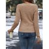 imageSOLY HUX Womens V Neck Long Sleeve Off Shoulder Sweaters Criss Cross Wrap Ruched Pullover Fall TopsPure Camel