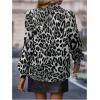 imageSOLY HUX Womens Button Down Shirts Casual Long Sleeve Print Collar V Neck Blouse TopsGrey Leopard
