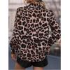 imageSOLY HUX Womens Button Down Shirts Casual Long Sleeve Print Collar V Neck Blouse TopsKhaki Leopard