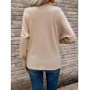 imageSOLY HUX Womens Cowl Neck Ruched Tops Draped Front Long Sleeve Tee T Shirt Teacher Outfits Work TopsPure Apricot