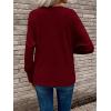 imageSOLY HUX Womens Cowl Neck Ruched Tops Draped Front Long Sleeve Tee T Shirt Teacher Outfits Work TopsPure Burgundy