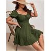 imageSOLY HUX Womens Plus Size Short Sleeve Mini Dress High Waist Summer Dresses Wedding Guest DressArmy Green