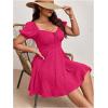 imageSOLY HUX Womens Plus Size Short Sleeve Mini Dress High Waist Summer Dresses Wedding Guest DressHot Pink