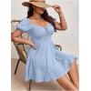 imageSOLY HUX Womens Plus Size Short Sleeve Mini Dress High Waist Summer Dresses Wedding Guest DressLight Blue