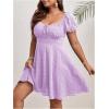 imageSOLY HUX Womens Plus Size Short Sleeve Mini Dress High Waist Summer Dresses Wedding Guest DressMauve Purple