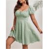 imageSOLY HUX Womens Plus Size Short Sleeve Mini Dress High Waist Summer Dresses Wedding Guest DressMint Green