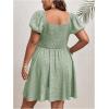 imageSOLY HUX Womens Plus Size Short Sleeve Mini Dress High Waist Summer Dresses Wedding Guest DressMint Green