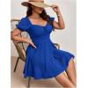 imageSOLY HUX Womens Plus Size Short Sleeve Mini Dress High Waist Summer Dresses Wedding Guest DressRoyal Blue