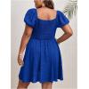 imageSOLY HUX Womens Plus Size Short Sleeve Mini Dress High Waist Summer Dresses Wedding Guest DressRoyal Blue