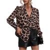 imageSOLY HUX Womens Button Down Shirts Casual Long Sleeve Print Collar V Neck Blouse TopsKhaki Leopard