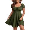 imageSOLY HUX Womens Plus Size Short Sleeve Mini Dress High Waist Summer Dresses Wedding Guest DressArmy Green
