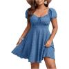 imageSOLY HUX Womens Plus Size Short Sleeve Mini Dress High Waist Summer Dresses Wedding Guest DressDusty Blue