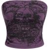 imageSOLY HUX Womens Y2k Goth Tube Crop Top Skull Print Strapless Sleeveless Bandeau TopsPurple Skull