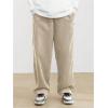 imageSOLY HUX Mens Corduroy Pants Casual Drawstring Elastic Waist Straight Leg Sweatpants with PocketsApricot Letter