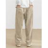 imageSOLY HUX Mens Corduroy Pants Casual Drawstring Elastic Waist Straight Leg Sweatpants with PocketsApricot Letter