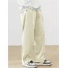 imageSOLY HUX Mens Corduroy Pants Casual Drawstring Elastic Waist Straight Leg Sweatpants with PocketsApricot Letter Patched