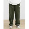 imageSOLY HUX Mens Corduroy Pants Casual Drawstring Elastic Waist Straight Leg Sweatpants with PocketsArmy Green Letter