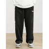 imageSOLY HUX Mens Corduroy Pants Casual Drawstring Elastic Waist Straight Leg Sweatpants with PocketsBlack Letter