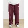 imageSOLY HUX Mens Corduroy Pants Casual Drawstring Elastic Waist Straight Leg Sweatpants with PocketsBurgundy Letter