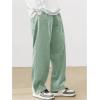 imageSOLY HUX Mens Corduroy Pants Casual Drawstring Elastic Waist Straight Leg Sweatpants with PocketsCadet Blue Letter