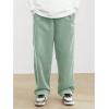 imageSOLY HUX Mens Corduroy Pants Casual Drawstring Elastic Waist Straight Leg Sweatpants with PocketsCadet Blue Letter