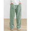 imageSOLY HUX Mens Corduroy Pants Casual Drawstring Elastic Waist Straight Leg Sweatpants with PocketsCadet Blue Letter