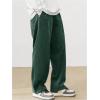 imageSOLY HUX Mens Corduroy Pants Casual Drawstring Elastic Waist Straight Leg Sweatpants with PocketsDark Green Letter