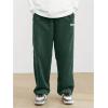 imageSOLY HUX Mens Corduroy Pants Casual Drawstring Elastic Waist Straight Leg Sweatpants with PocketsDark Green Letter