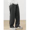 imageSOLY HUX Mens Corduroy Pants Casual Drawstring Elastic Waist Straight Leg Sweatpants with PocketsDark Grey Letter