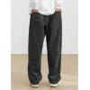 imageSOLY HUX Mens Corduroy Pants Casual Drawstring Elastic Waist Straight Leg Sweatpants with PocketsDark Grey Letter