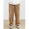 imageSOLY HUX Mens Corduroy Pants Casual Drawstring Elastic Waist Straight Leg Sweatpants with PocketsKhaki Letter