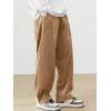 imageSOLY HUX Mens Corduroy Pants Casual Drawstring Elastic Waist Straight Leg Sweatpants with PocketsKhaki Letter