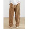 imageSOLY HUX Mens Corduroy Pants Casual Drawstring Elastic Waist Straight Leg Sweatpants with PocketsKhaki Letter